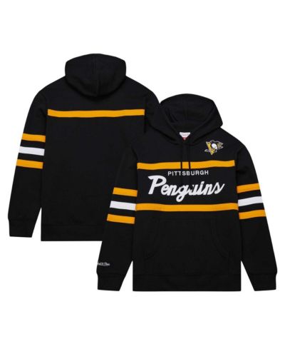 Men's Mitchell & Ness Black Pittsburgh Penguins Head Coach Pullover Hoodie