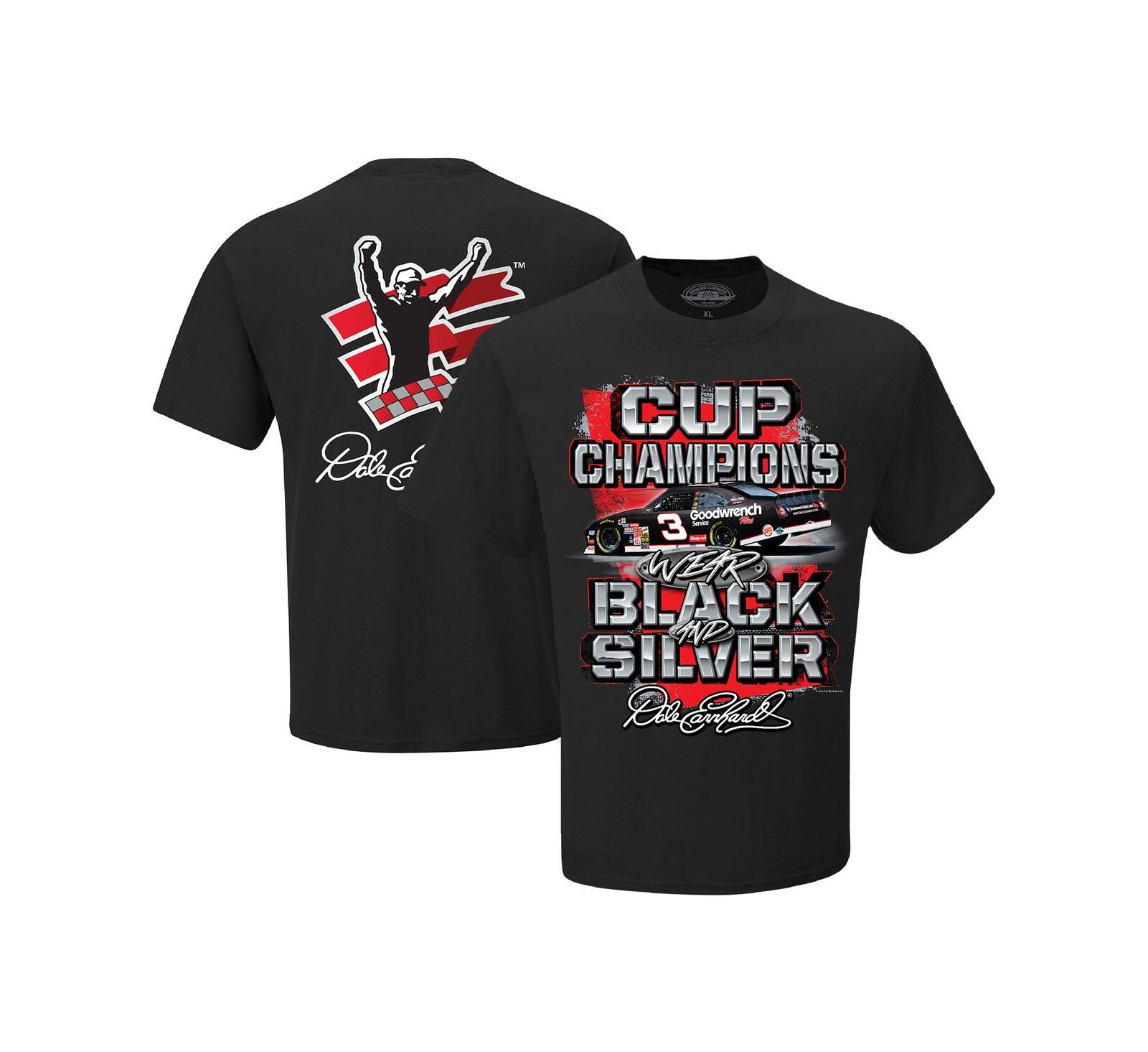 Men's Checkered Flag Sports Black Dale Earnhardt Champions Wear T-shirt
