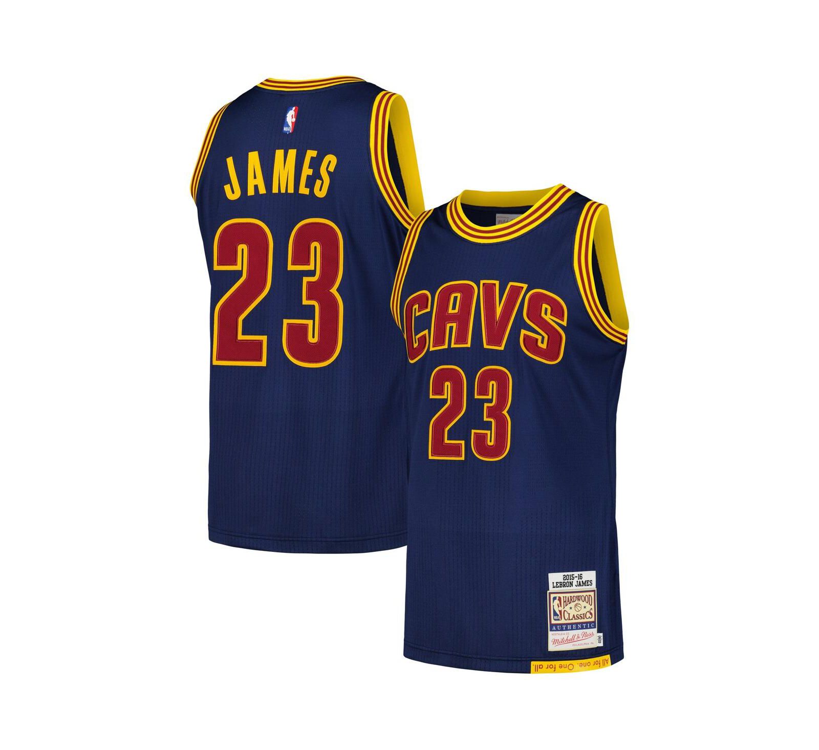 Мужская джерси Mitchell & Ness LeBron James Cleveland Cavaliers 2015/16 Hardwood Classics Authentic, Navy