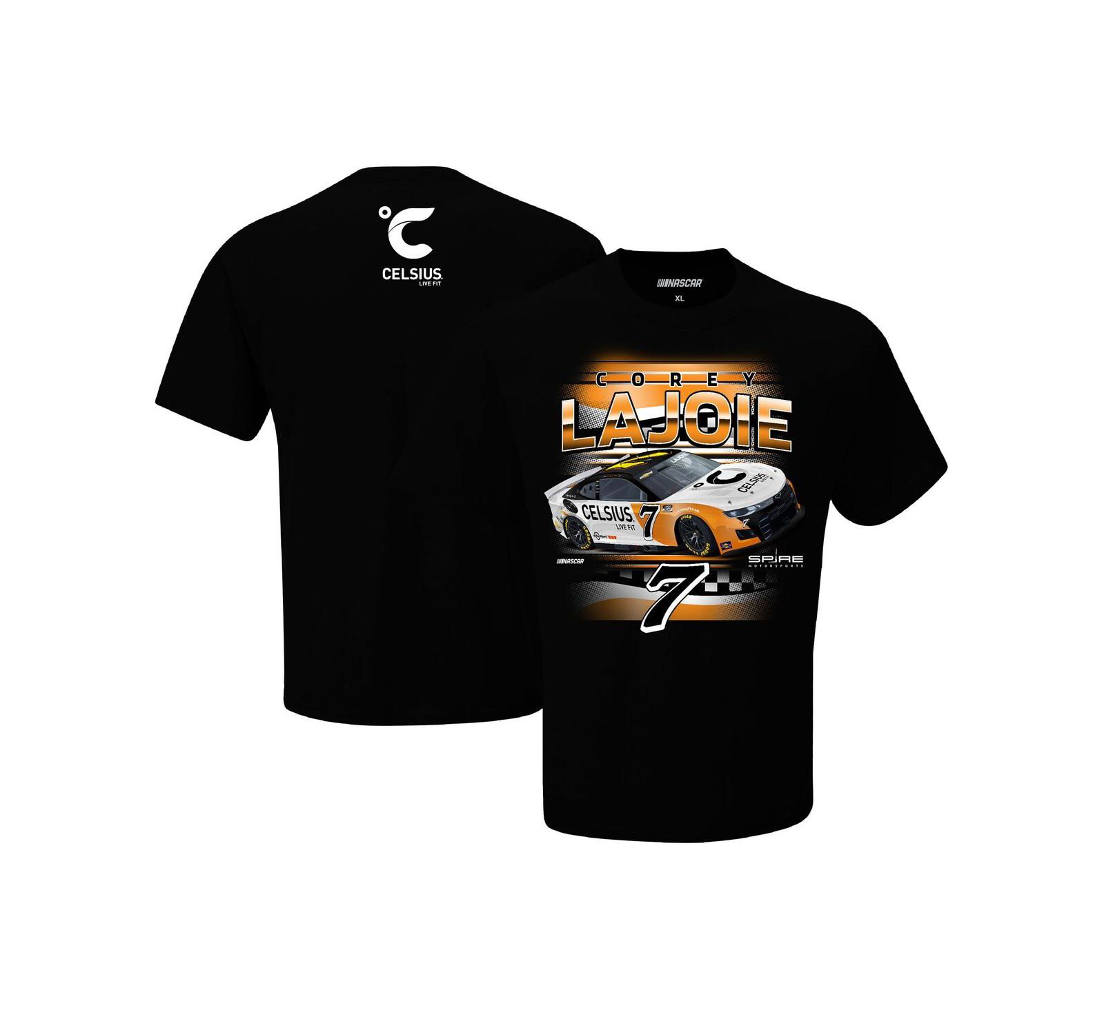 Мужская футболка Checkered Flag Sports Black Corey LaJoie Celsius Car