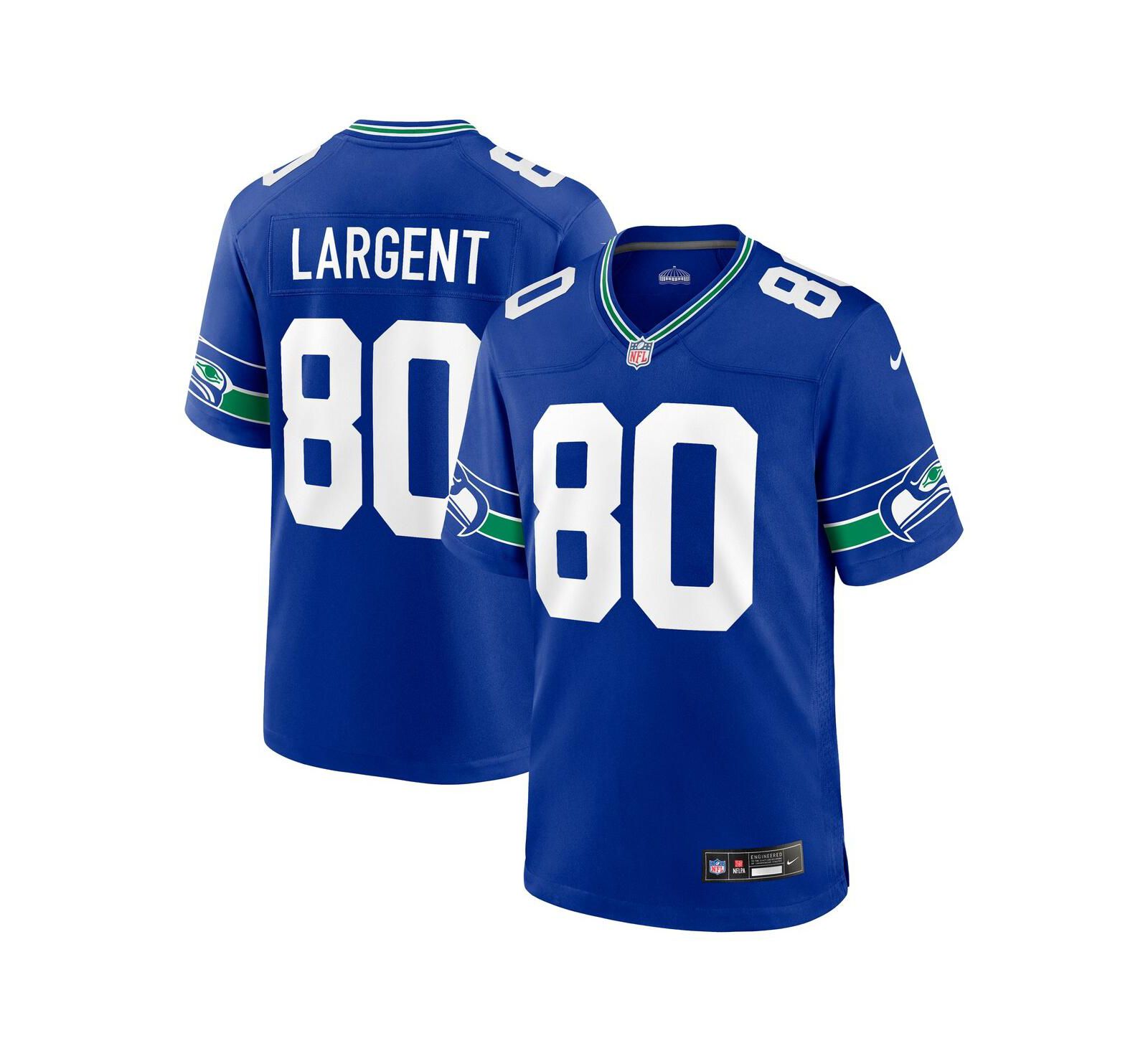 Men's Nike Steve Largent Royal Seattle Seahawks Throwback Retired Player Game Jersey