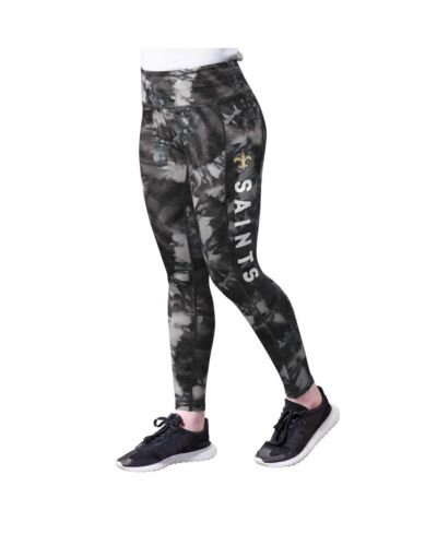 Women's MSX by Michael Strahan Black New Orleans Saints Aubrey Tie-Dye Leggings