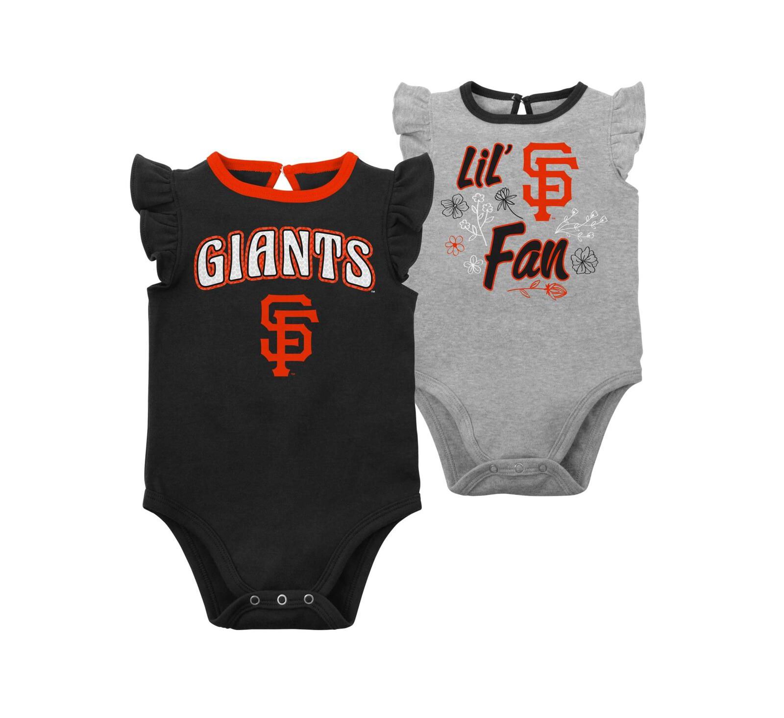 Комплект боди для новорожденных San Francisco Giants, черный и серый меланж