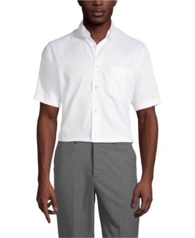 Lands' End Men's Short Sleeve No Iron Pinpoint Dress Shirt