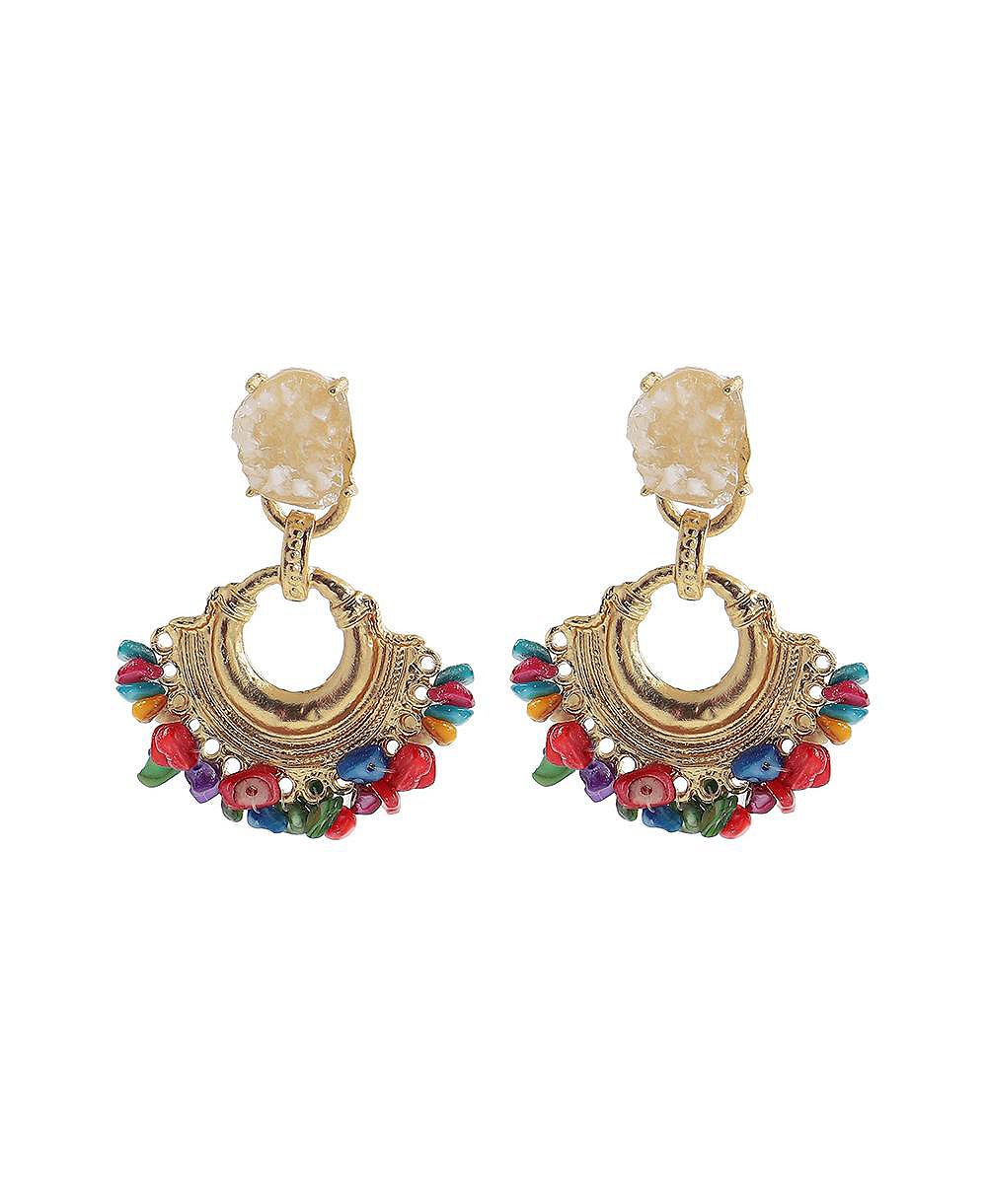 SOHI Женские серьги Multicolor Cluster Stone Drop