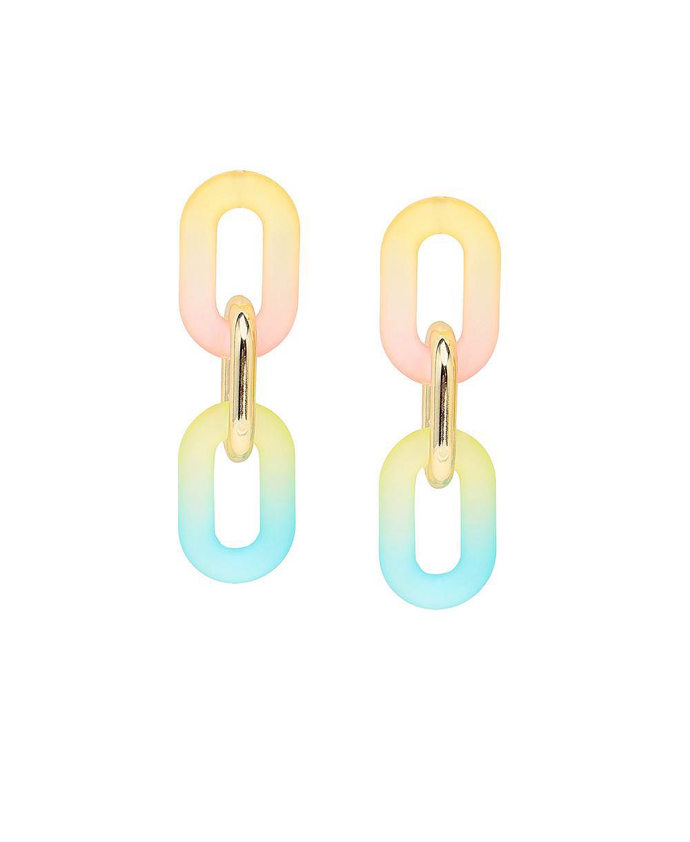 Женские серьги SOHI Gold Ombre Chainlink Drop