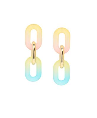 SOHI Women's Gold Ombre Chainlink Drop Earrings