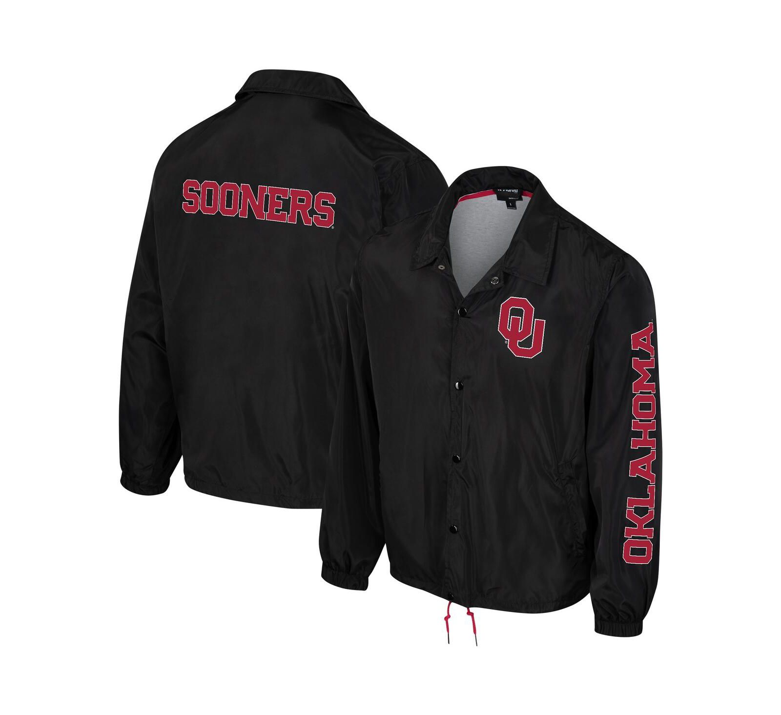 Мужской и женский куртка The Wild Collective Black Oklahoma Sooners Coaches Full-Snap
