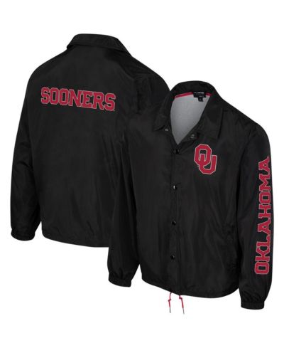 Men's and Women's The Wild Collective Black Oklahoma Sooners Coaches Full-Snap Jacket