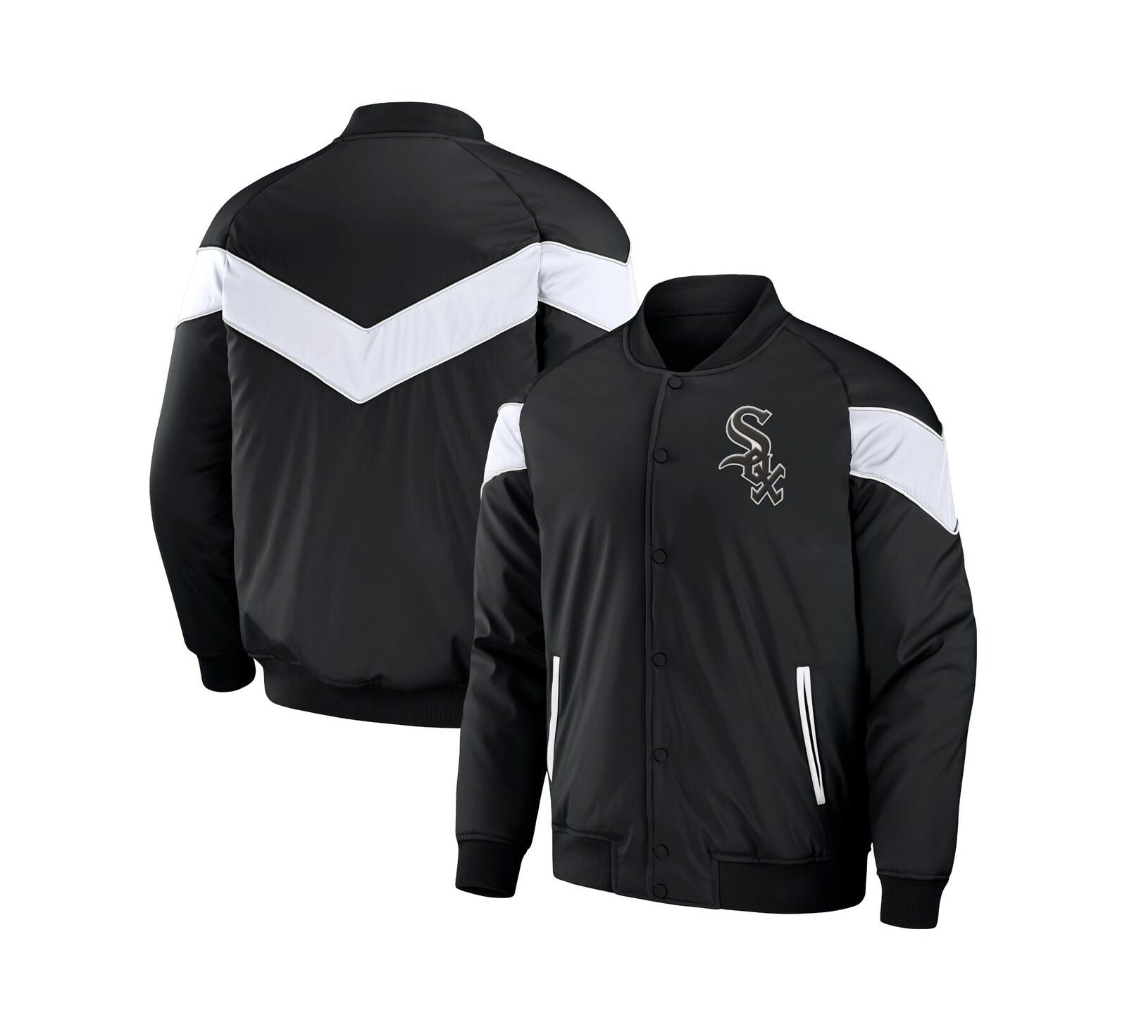 Men's Darius Rucker Collection By Fanatics Black Chicago White Sox Baseball Raglan Full-Snap Jacket