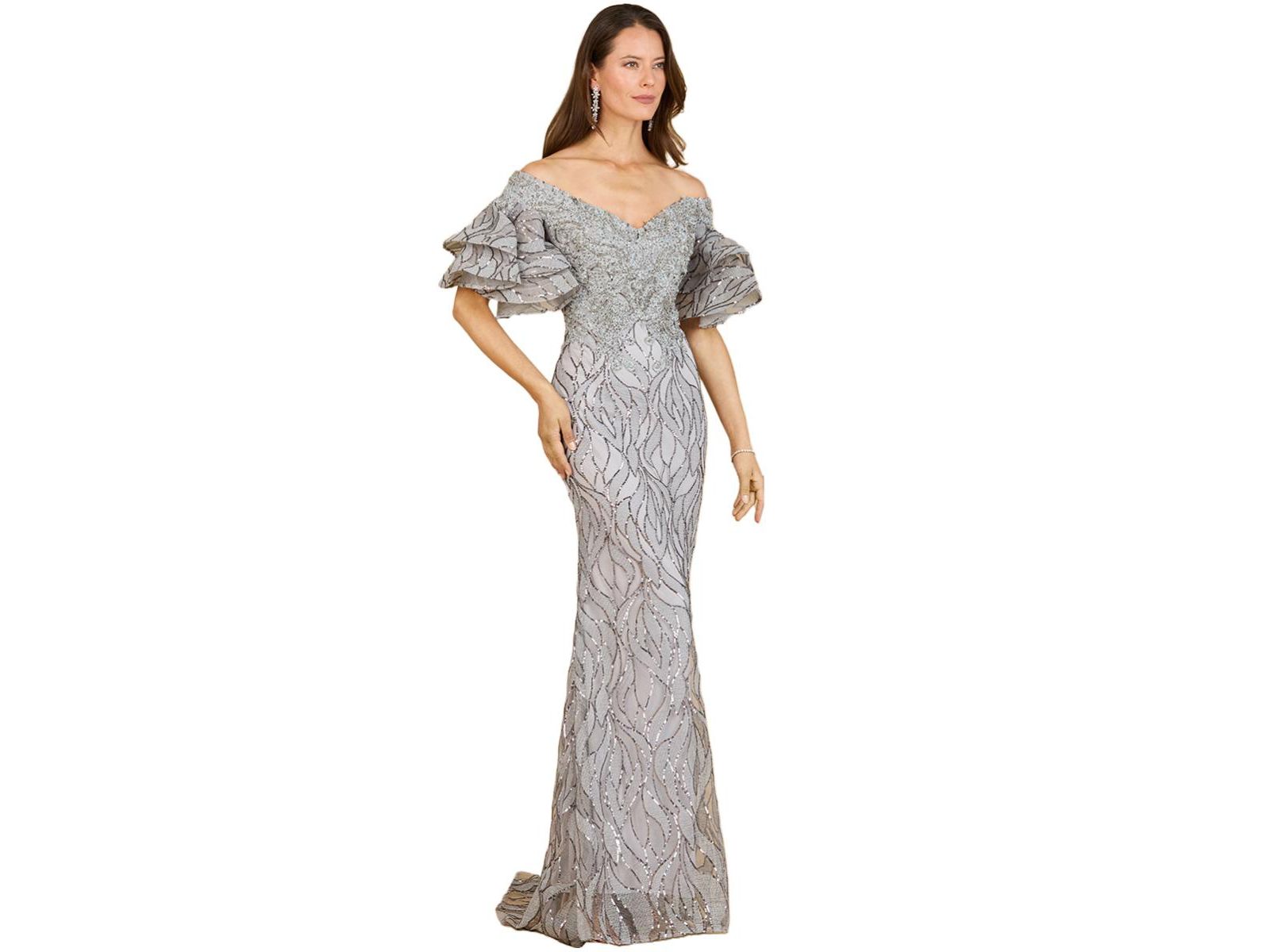 Женское вечернее платье Lara Off shoulder mermaid beaded