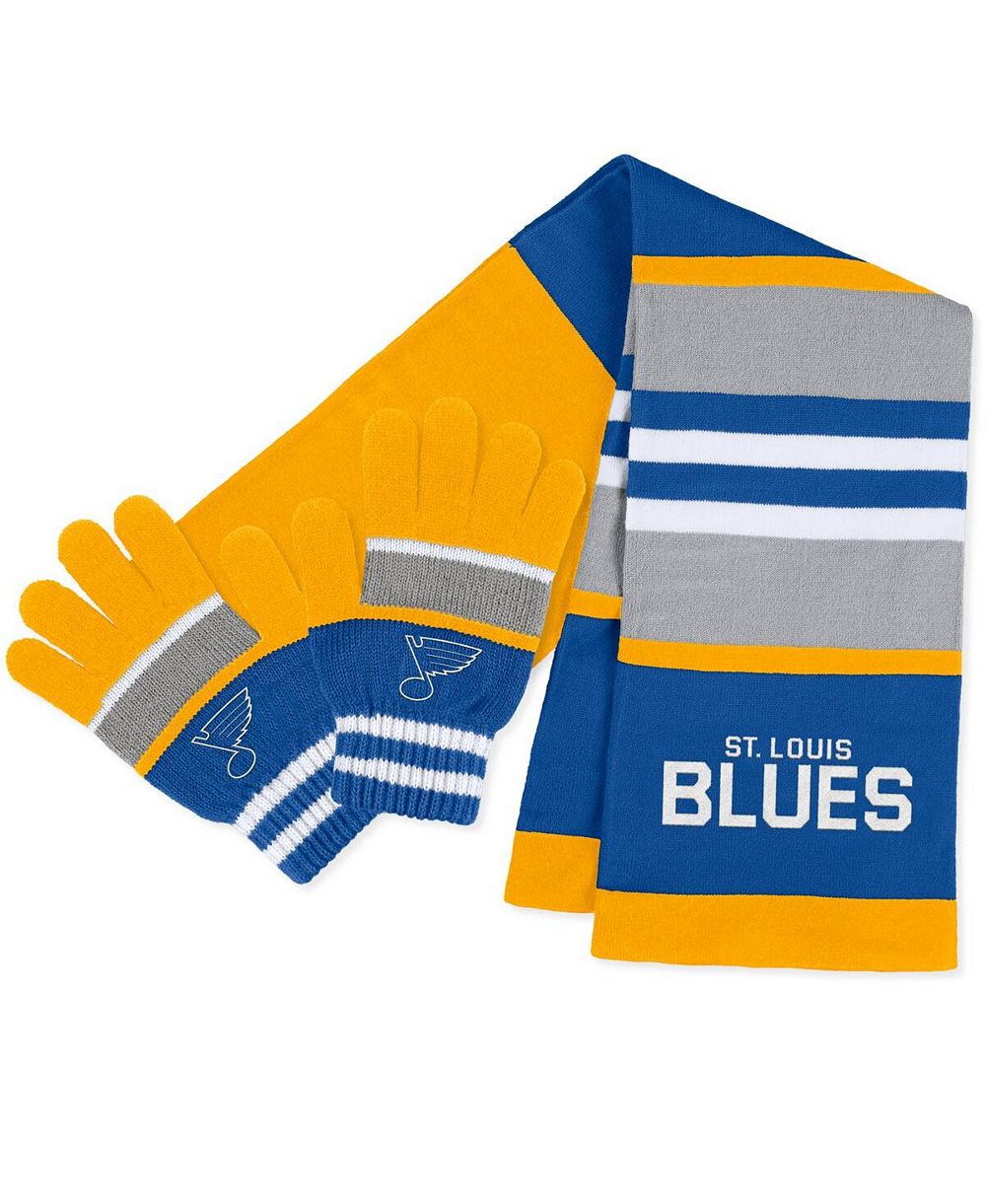 Женский набор WEAR by Erin Andrews St. Louis Blues: перчатки и шарф в полоску