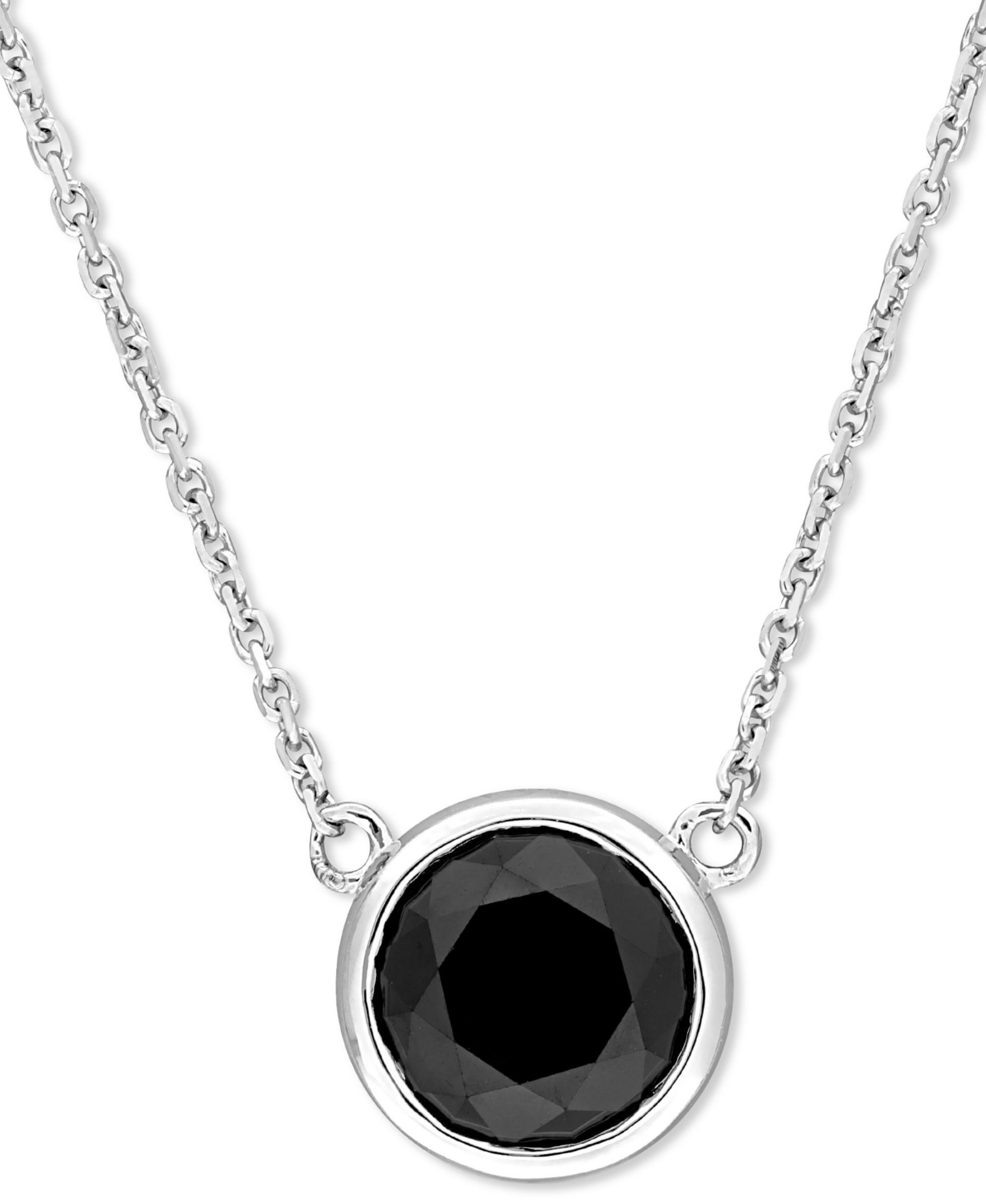 Подвеска Black Diamond Bezel Solitaire 17" в белом золоте 14k (2 ct. t.w.)
