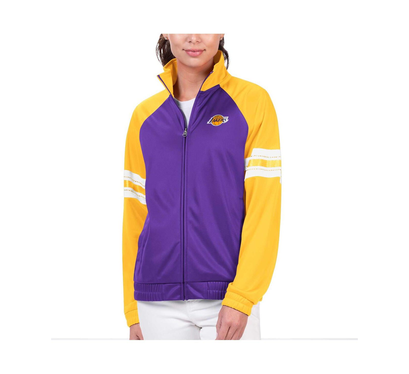 Женская куртка G-III 4Her by Carl Banks Los Angeles Lakers, фиолетовая, с пайетками и полной молнией
