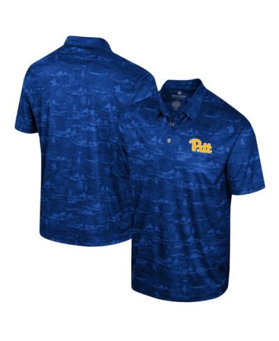 Men's Colosseum Royal Pitt Panthers Daly Print Polo Shirt