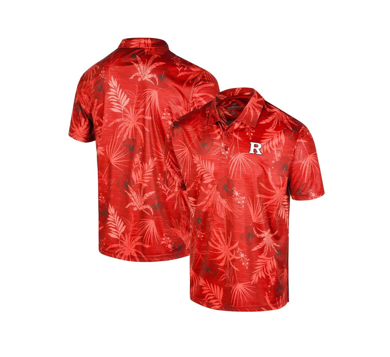 Men's Colosseum Scarlet Rutgers Scarlet Knights Palms Team Polo Shirt