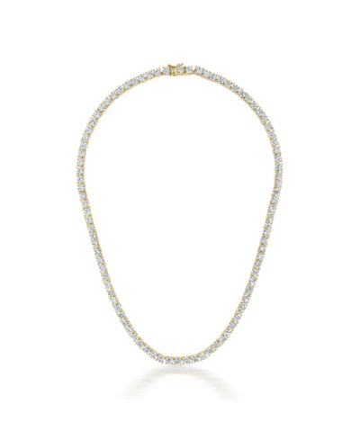 Genevive Elegant Sterling Silver 3MM Cubic Zirconia Tennis Necklace