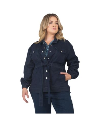 Женская джинсовая куртка-анорак Plus Size Utility
