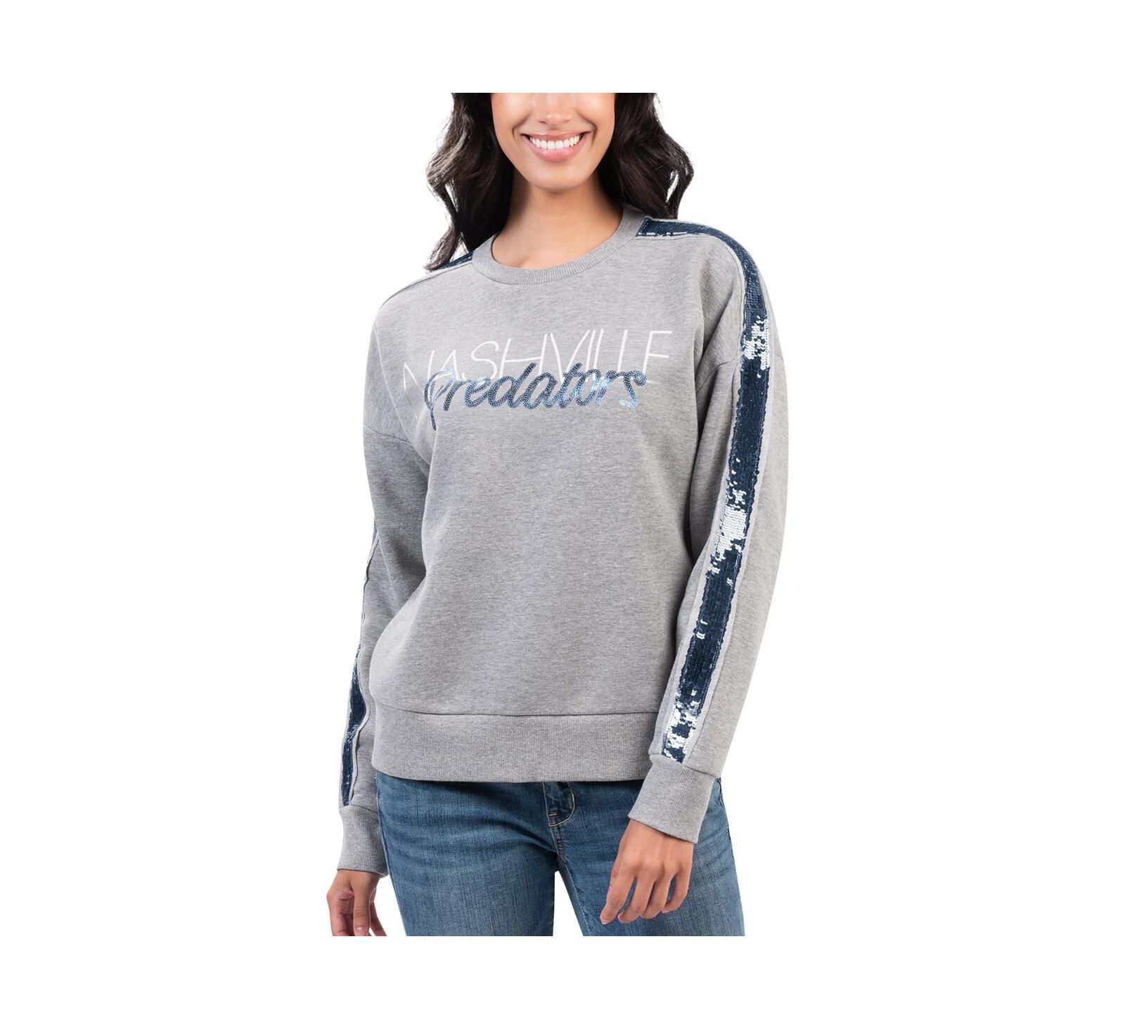 Women's G-III 4Her by Carl Banks Gray Nashville Predators Penalty Box Pullover Sweatshirt
