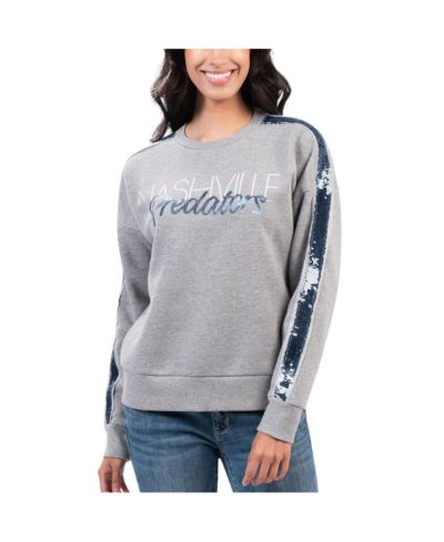 Women's G-III 4Her by Carl Banks Gray Nashville Predators Penalty Box Pullover Sweatshirt