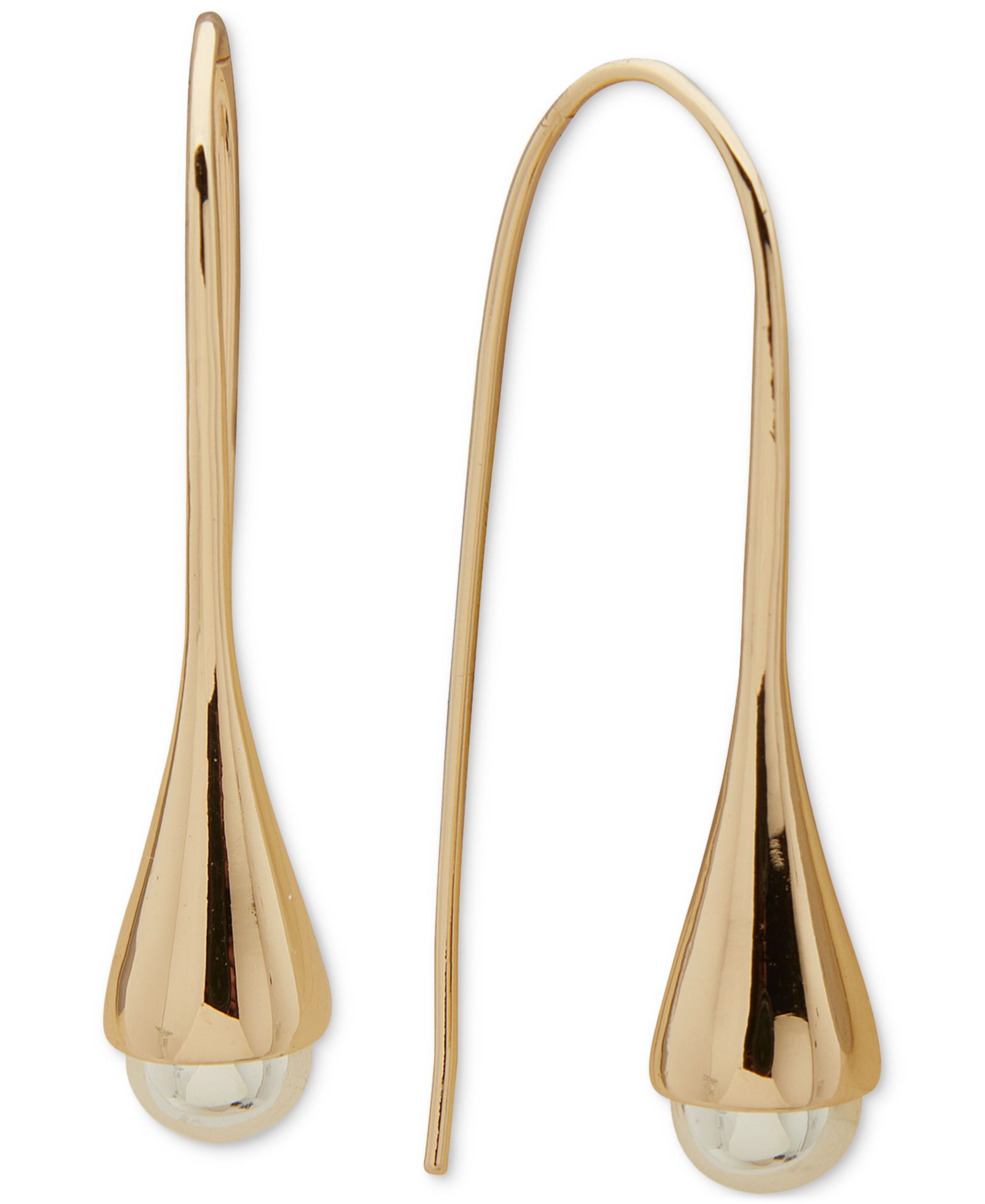DKNY Two-Tone Bead-Tipped Threader Earrings