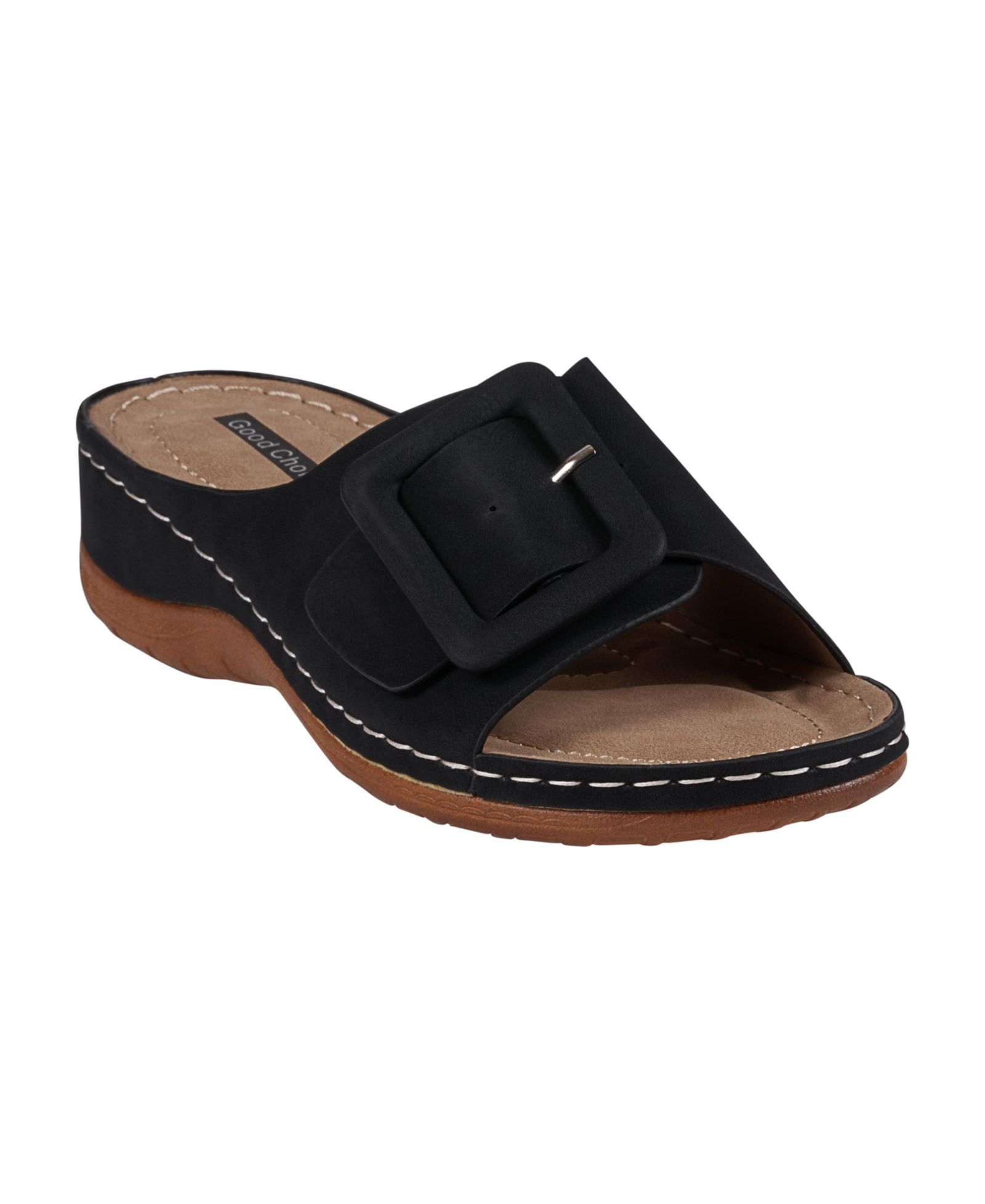 GC Shoes Women's Hamden Buckle Comfort Wedge Sandals