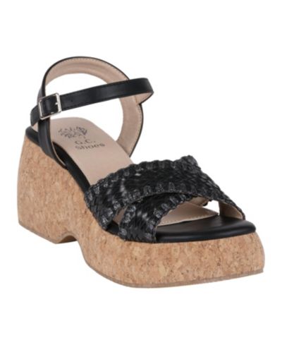 GC Shoes Женские сандалии на танкетке из плетеного пробки
