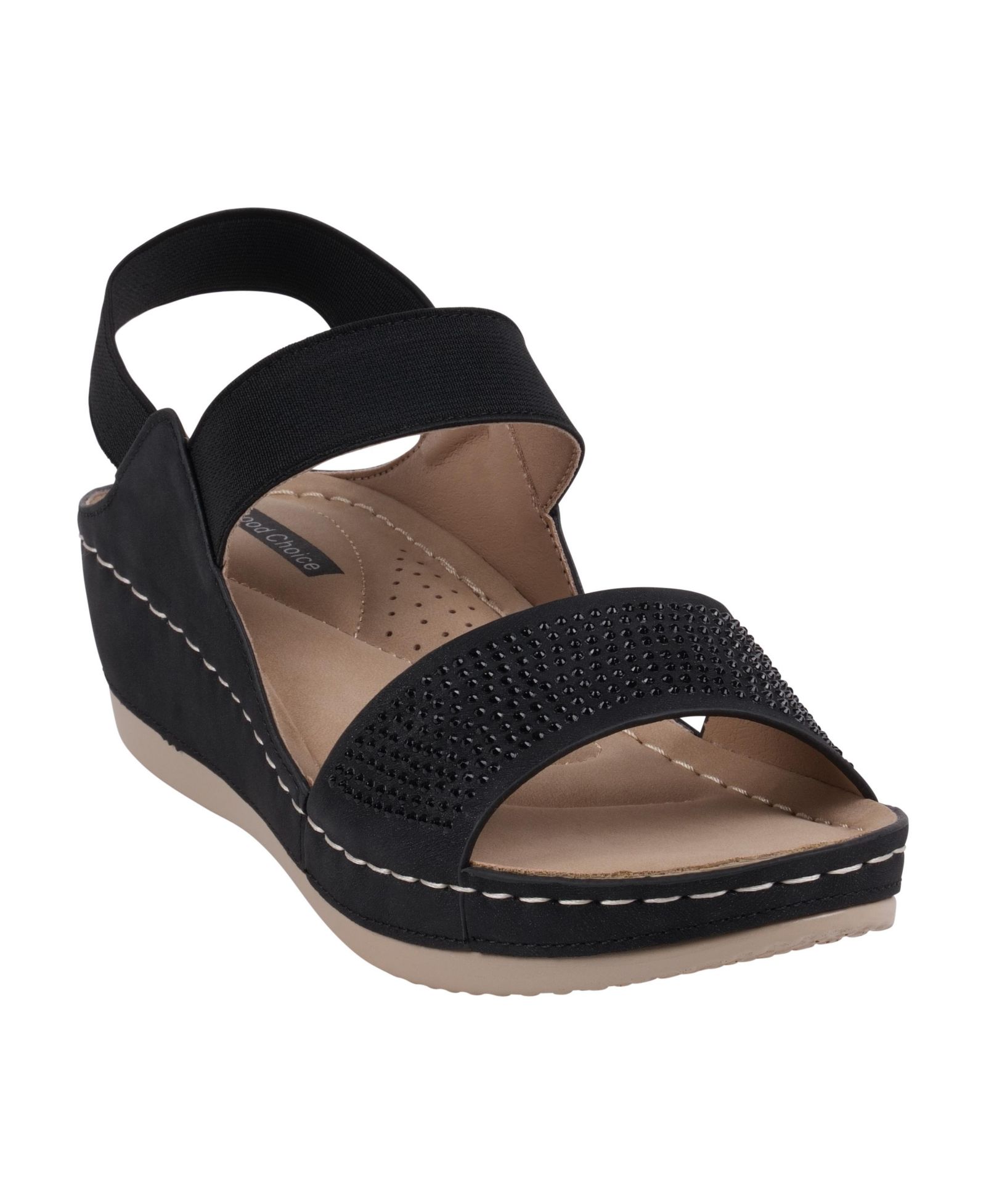 Сандалии GC Shoes Women's Tammy Embellished Elastic Double Band Wedge