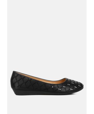London Rag Womens Gia Rhinestone Embellished 'S Ballerinas