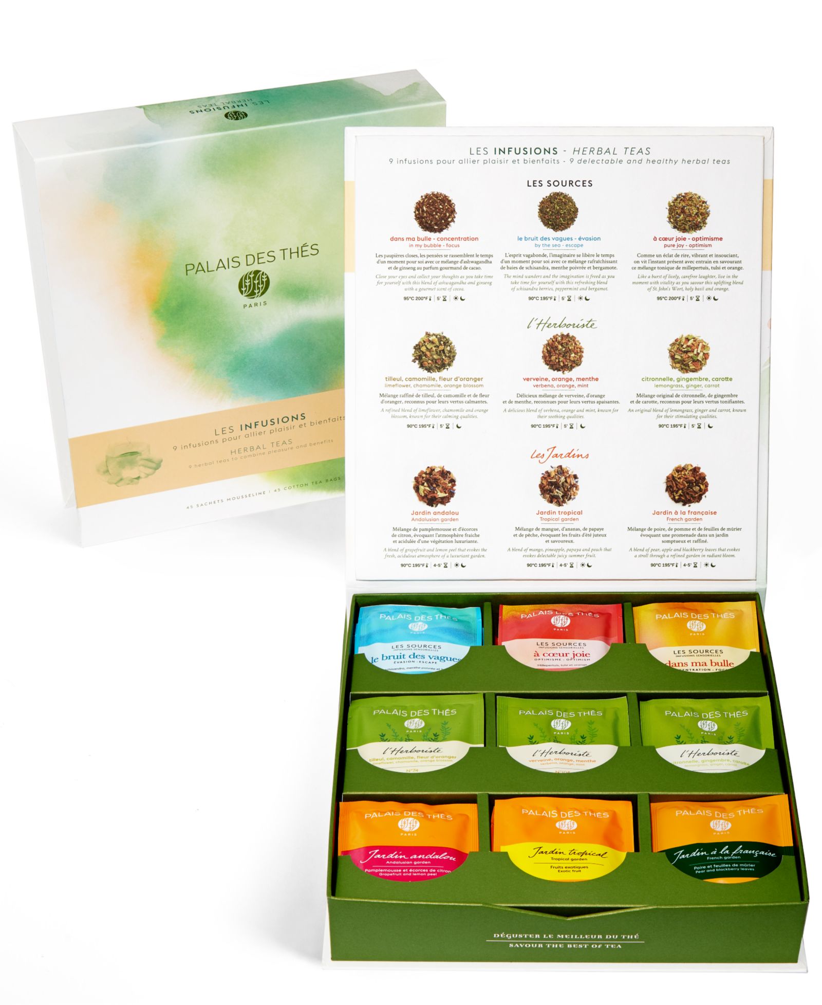Palais des Thés Herbal Tea Assortment Gift Set, 45 Piece