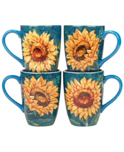 Набор кружек Certified International Golden Sunflowers, 4 шт