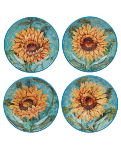 Набор из 4 мисок для супа Certified International Golden Sunflowers
