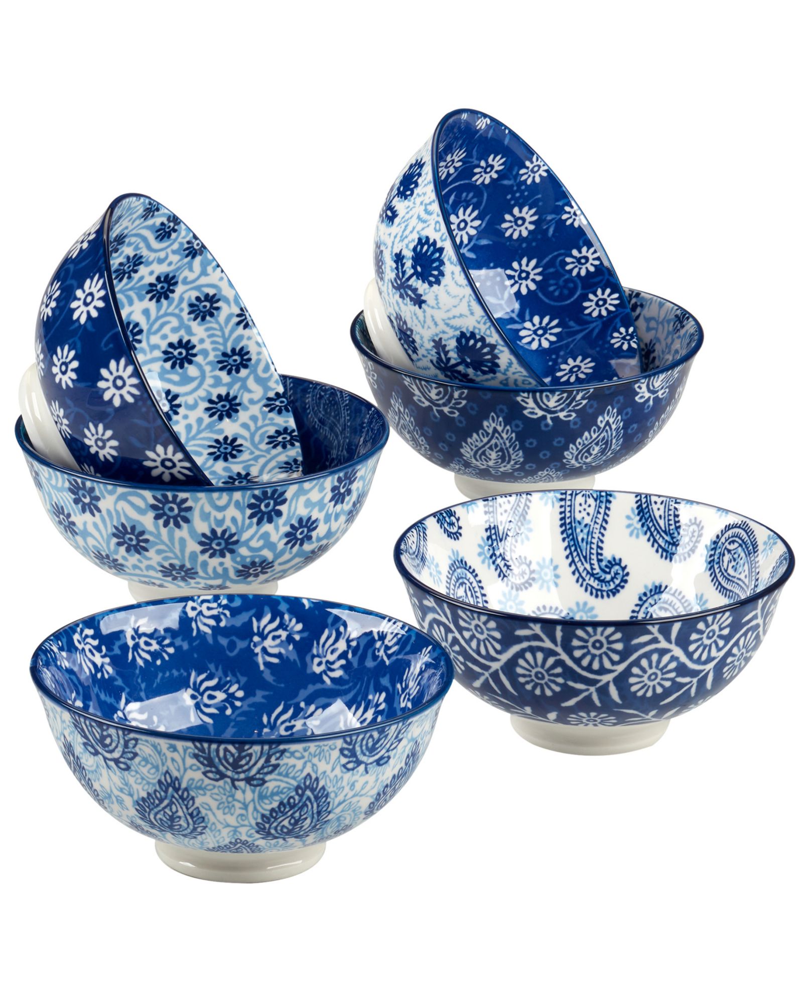 Набор из 6 универсальных чаш Certified International Carnival Blue 4.75"