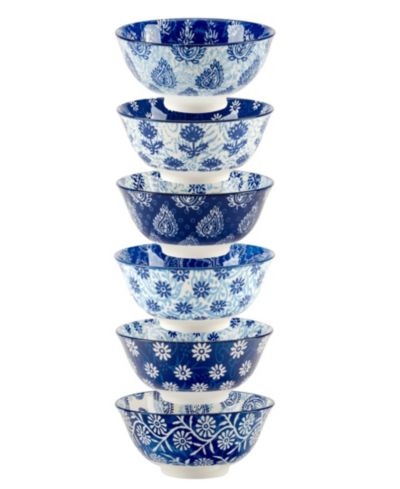 Certified International Carnival Blue All Purpose Bowl, Set of 6