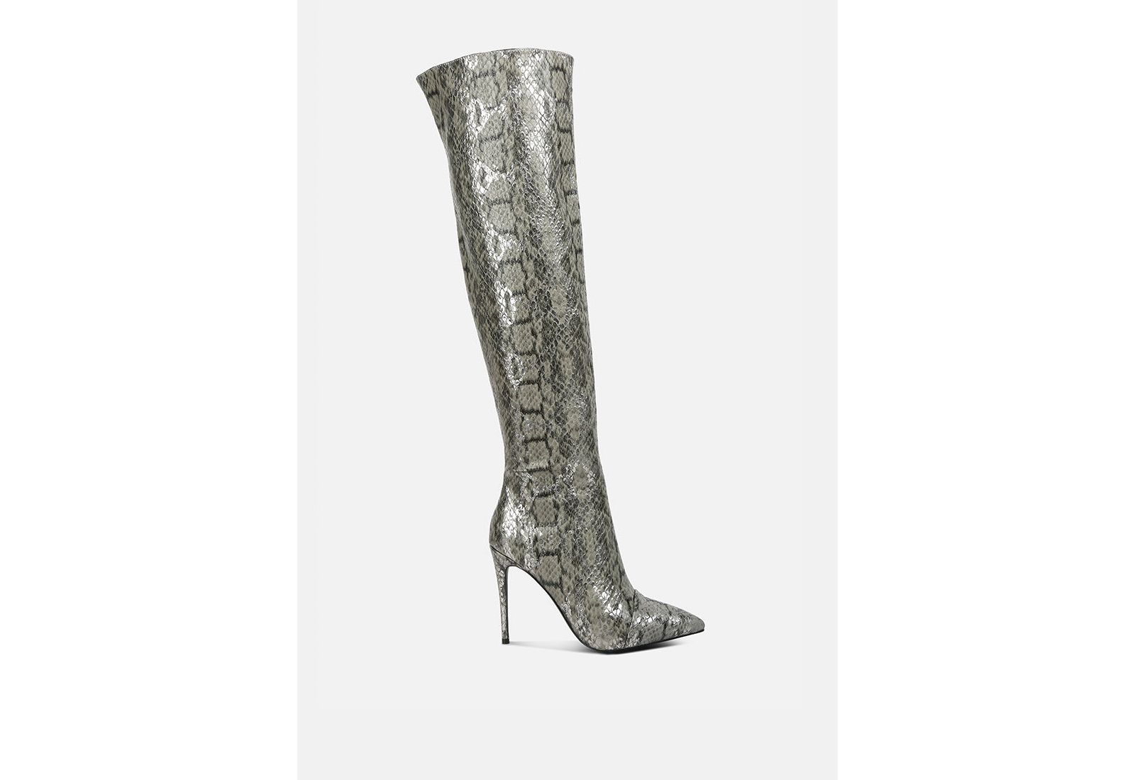 Women's Catalina Snake Print Stiletto Knee Boots