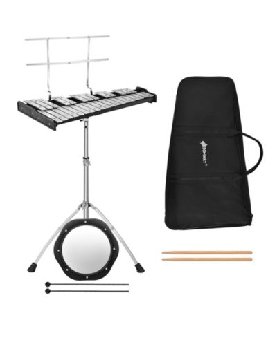 Costway 32-Note Glockenspiel Height-Adjustable 7-Piece Percussion Bell Kit, Ages 5+