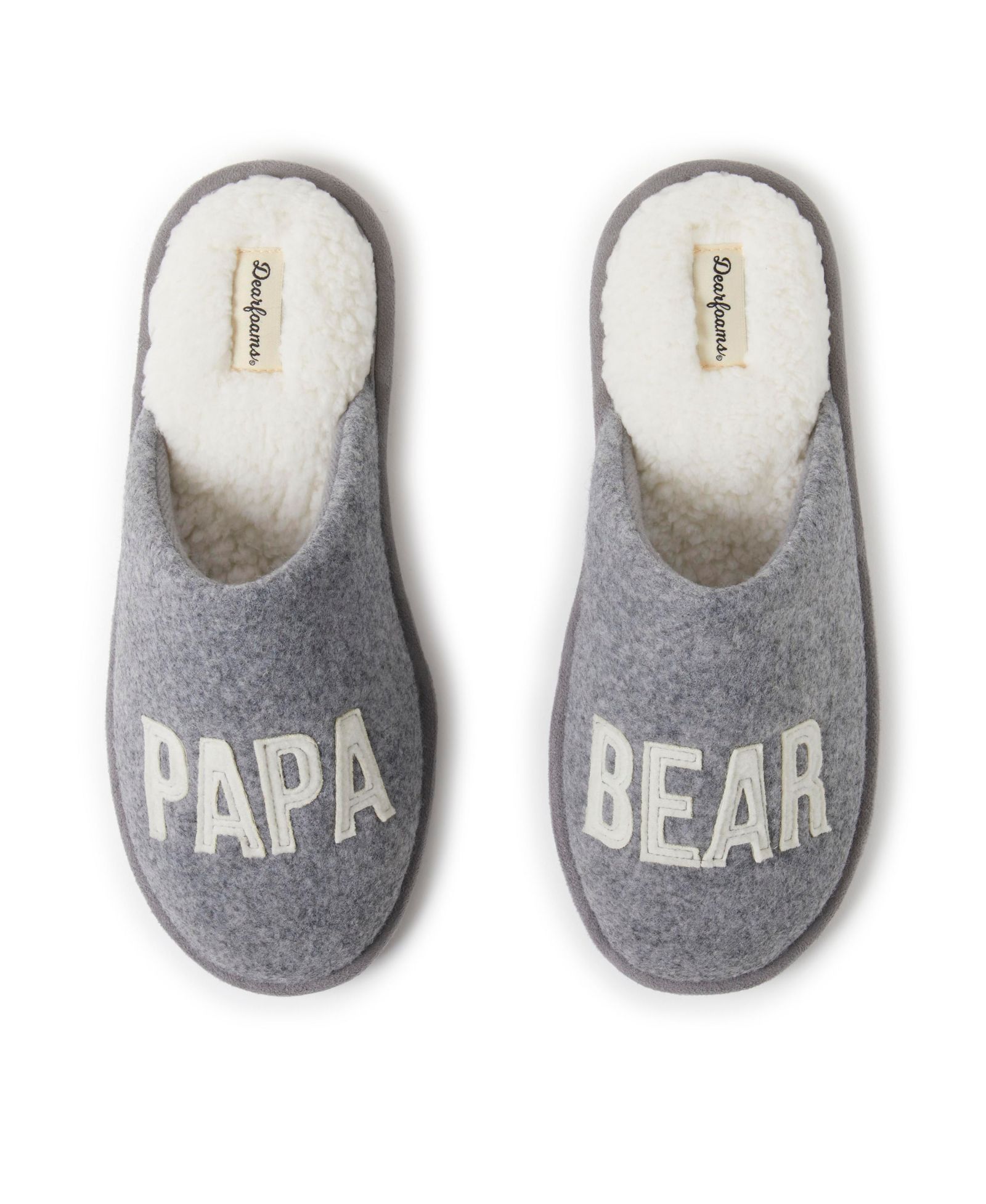 Dearfoams Men's Carson Papa Bear Dad Scuff Slipper