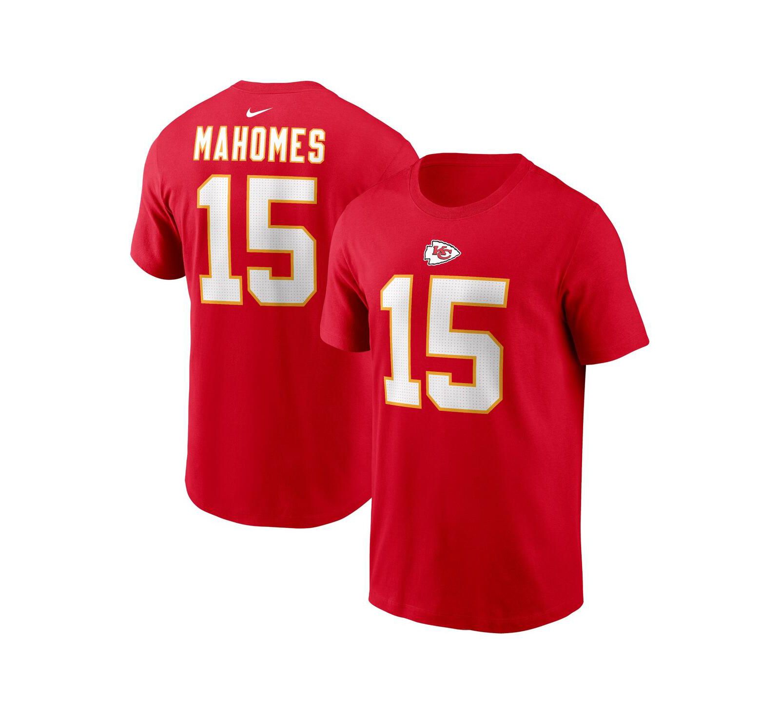 Men's Nike Patrick Mahomes Red Kansas City Chiefs Player Name and Number T-shirt