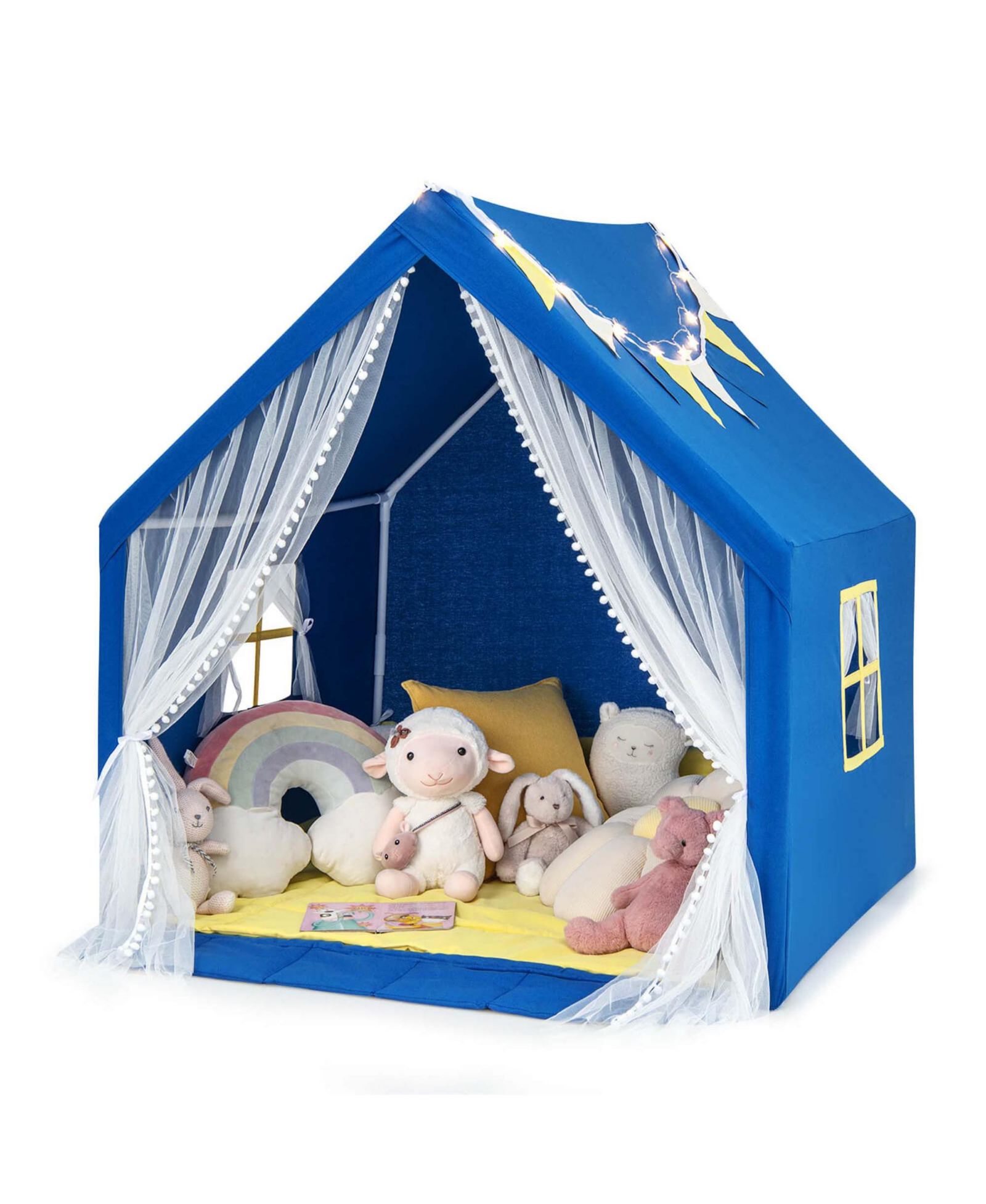 Costway Large Star Light Play Tent with Washable Cotton Mat, Ages 2+