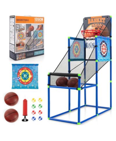 2-in-1 Kids Basketball Arcade Sticky Balls Game w/Electronic
