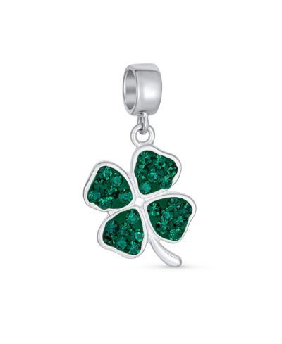 Bling Jewelry Celtic Irish Clover Dangle Charm Bead for Bracelet .925 Sterling Silver