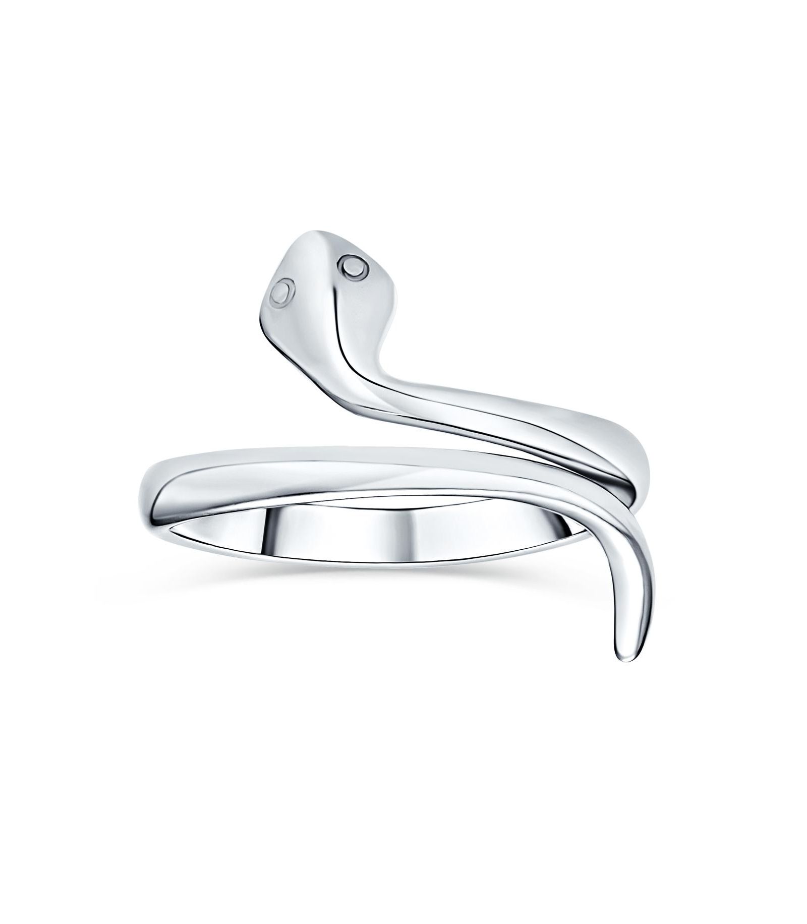 Bling Jewelry Snake Band Ring .925 Sterling Silver Stackable Adjustable Wrap