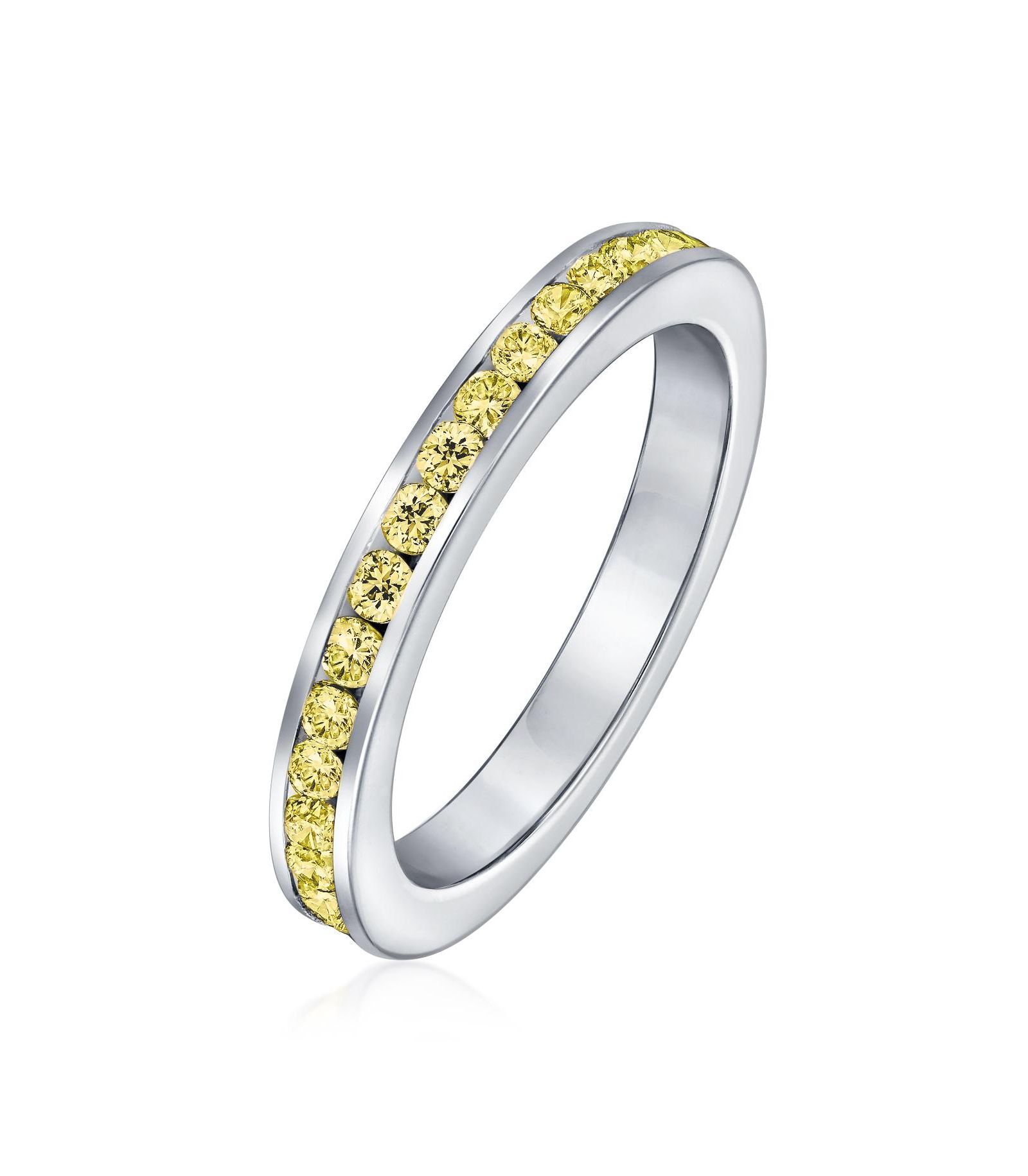 Bling Jewelry Dark Blue Cubic Zirconia Eternity Ring Sterling Silver