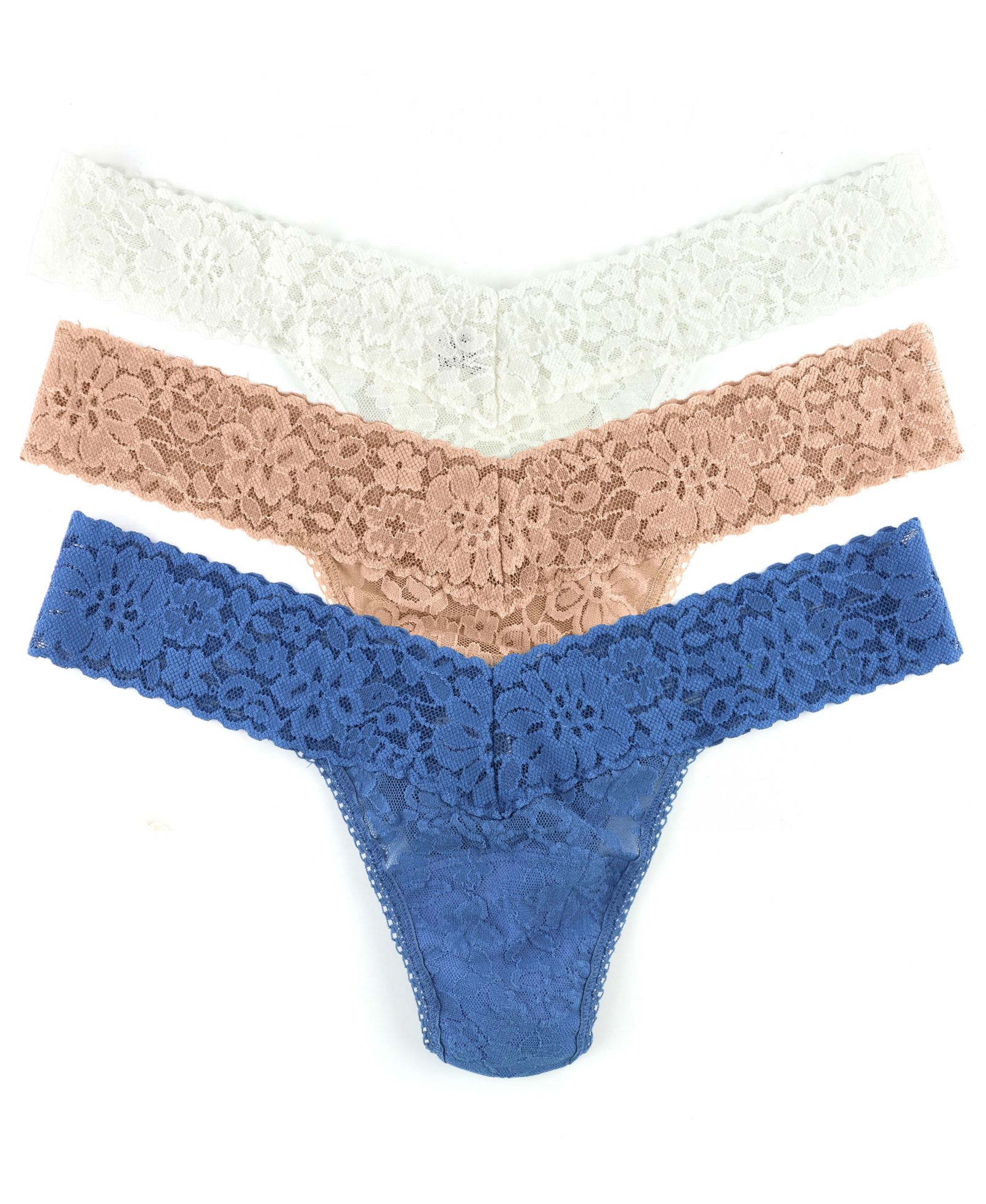 Комплект из 3 штук Hanky Panky женских трусиков-стрингов с кружевом