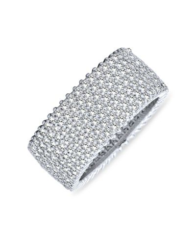 Кольцо Bling Jewelry Pave Cubic Zirconia 5 Row Wide CZ Eternity Band.925 Sterling Silver