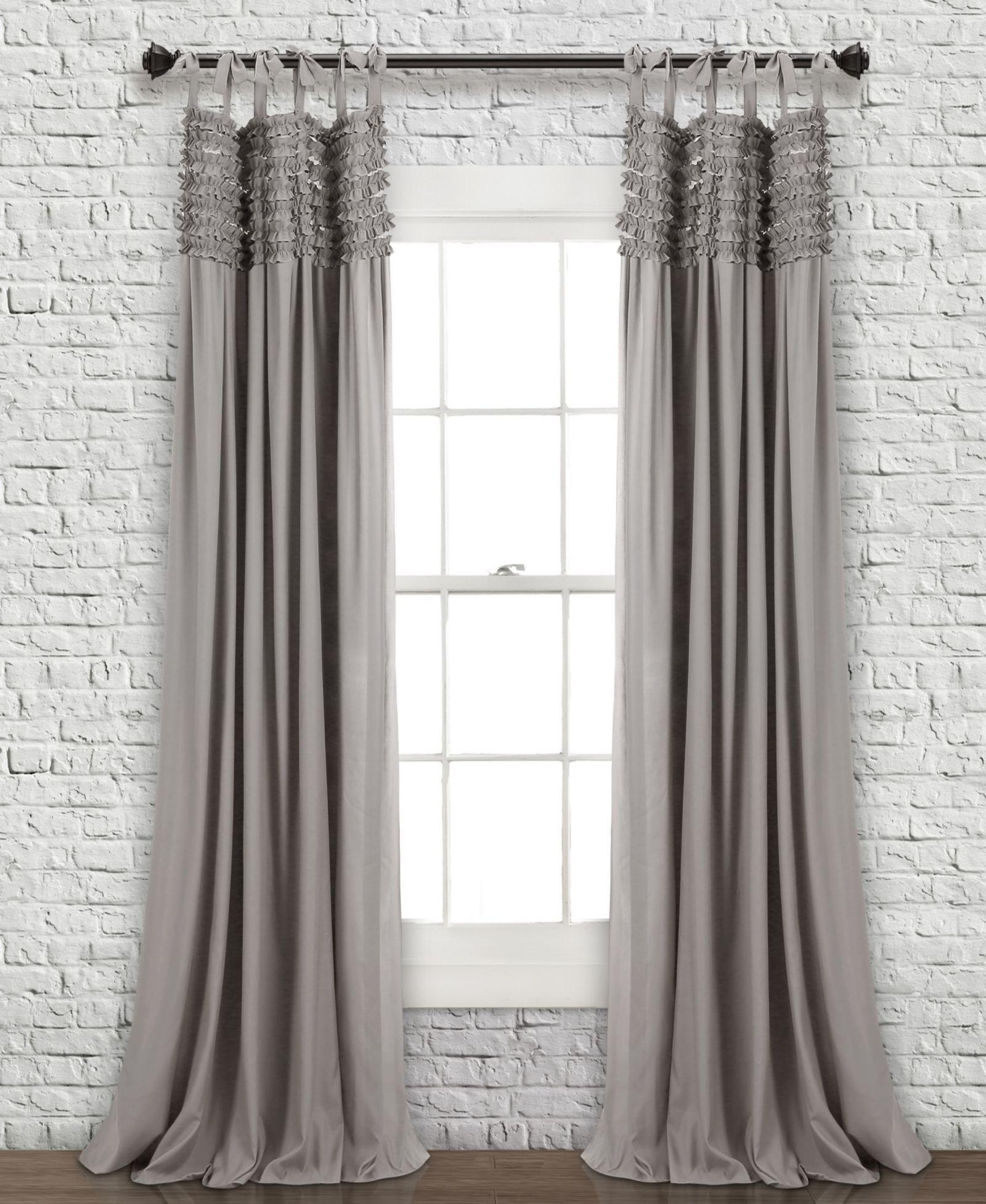 Lydia Ruffle Window Curtain Panels