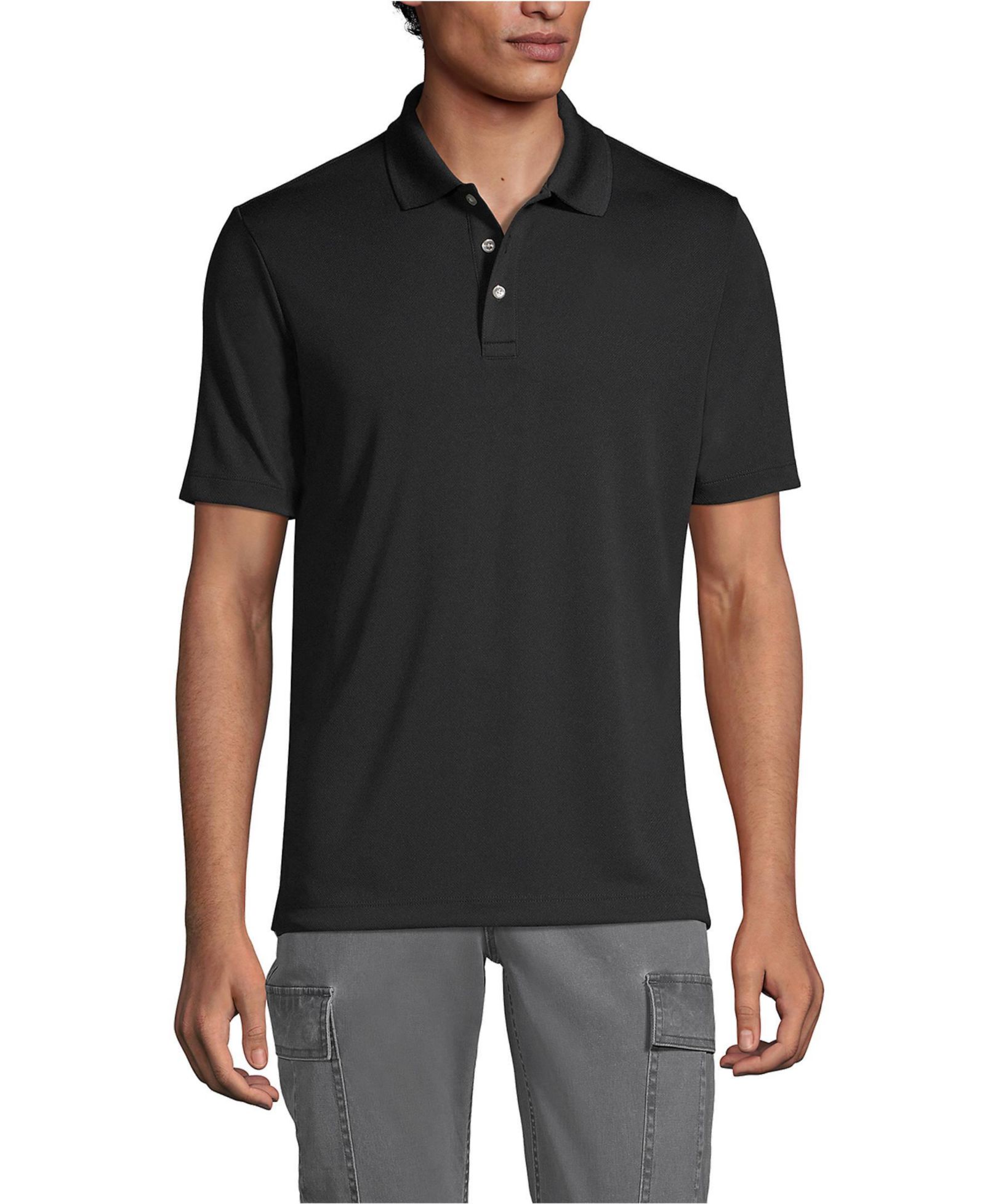 Мужская рубашка-поло Lands' End Short Sleeve Solid Active Polo Shirt