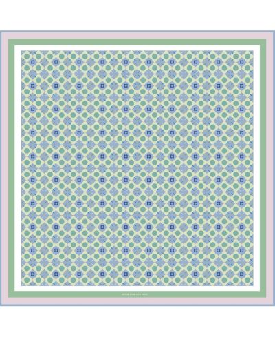 Jessie Zhao New York Double Sided Silk Scarf Of Polka Dot Bloom - Green