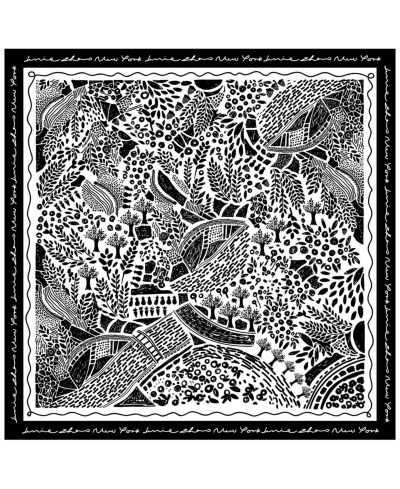 Шелковый шарф Jessie Zhao New York DOUBLE SIDED SILK SCARF OF BLACK GARDEN