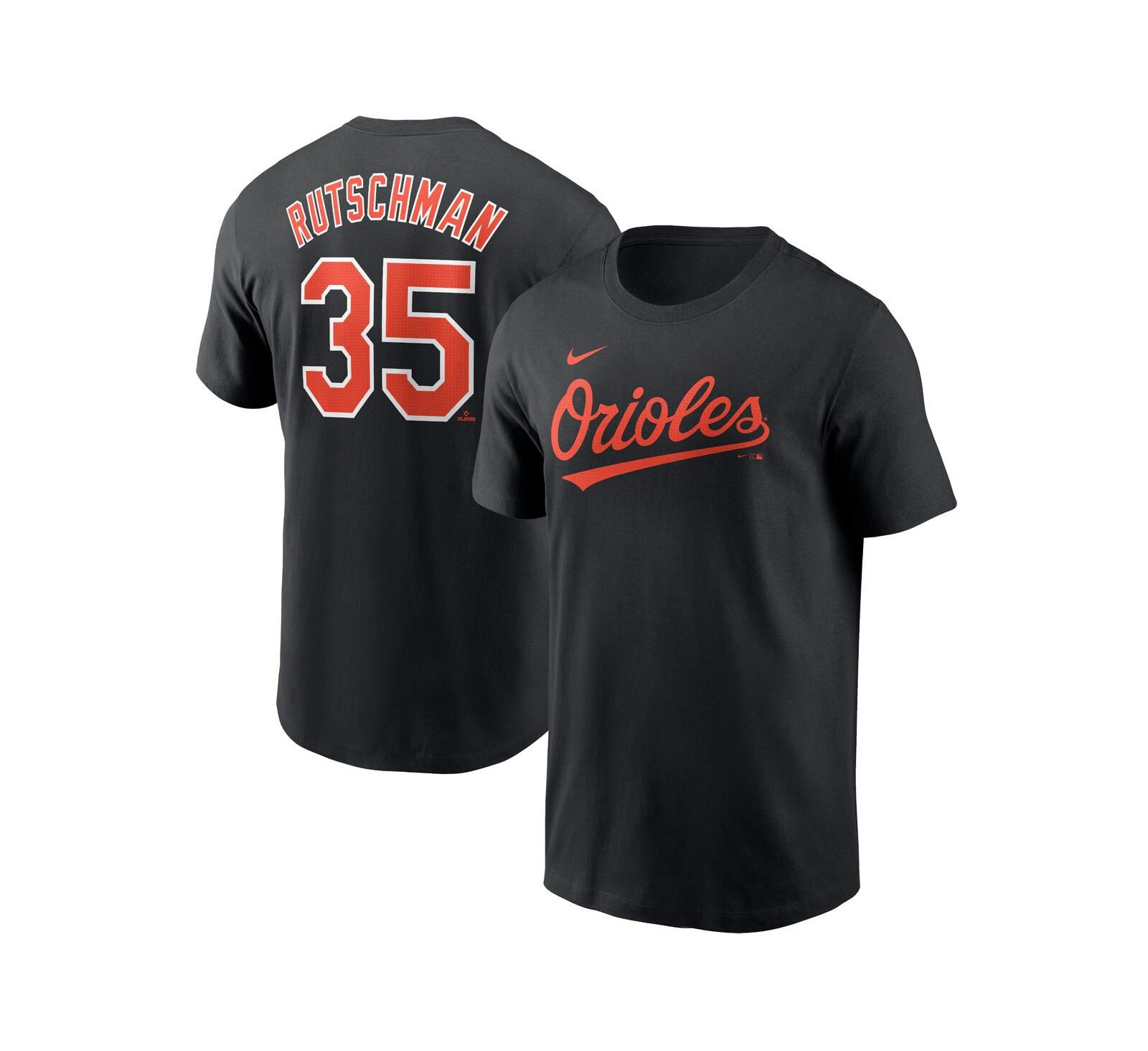Men's Nike Adley Rutschman Black Baltimore Orioles Fuse Name and Number T-shirt